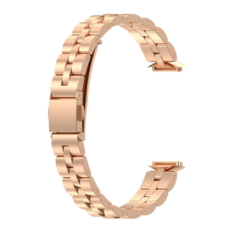 Apropriado para fitbit luxe aço inoxidável metal três grânulo cinto de aço phoebe pulseira de relógio de pulso