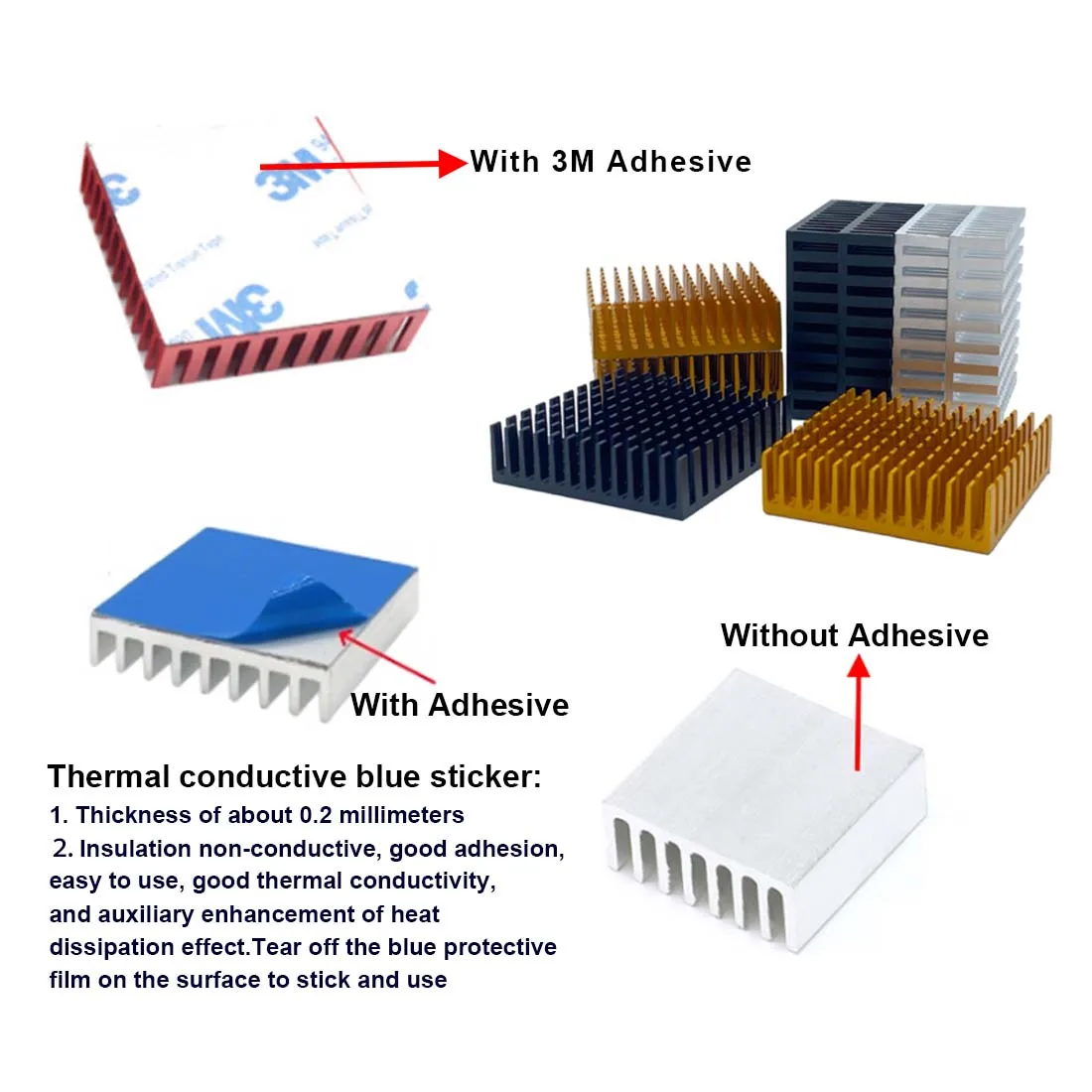 1 szt. Aluminiowy Radiator/Chłodnica/Blok Chłodzący do CPU LED Power 40*40*11mm