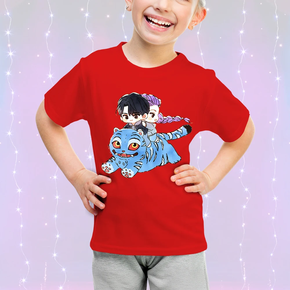 

KPop Demon Hunter children's T-shirt pure cotton fashionable casual top men's and women's clothing T-shirt casual girl's top