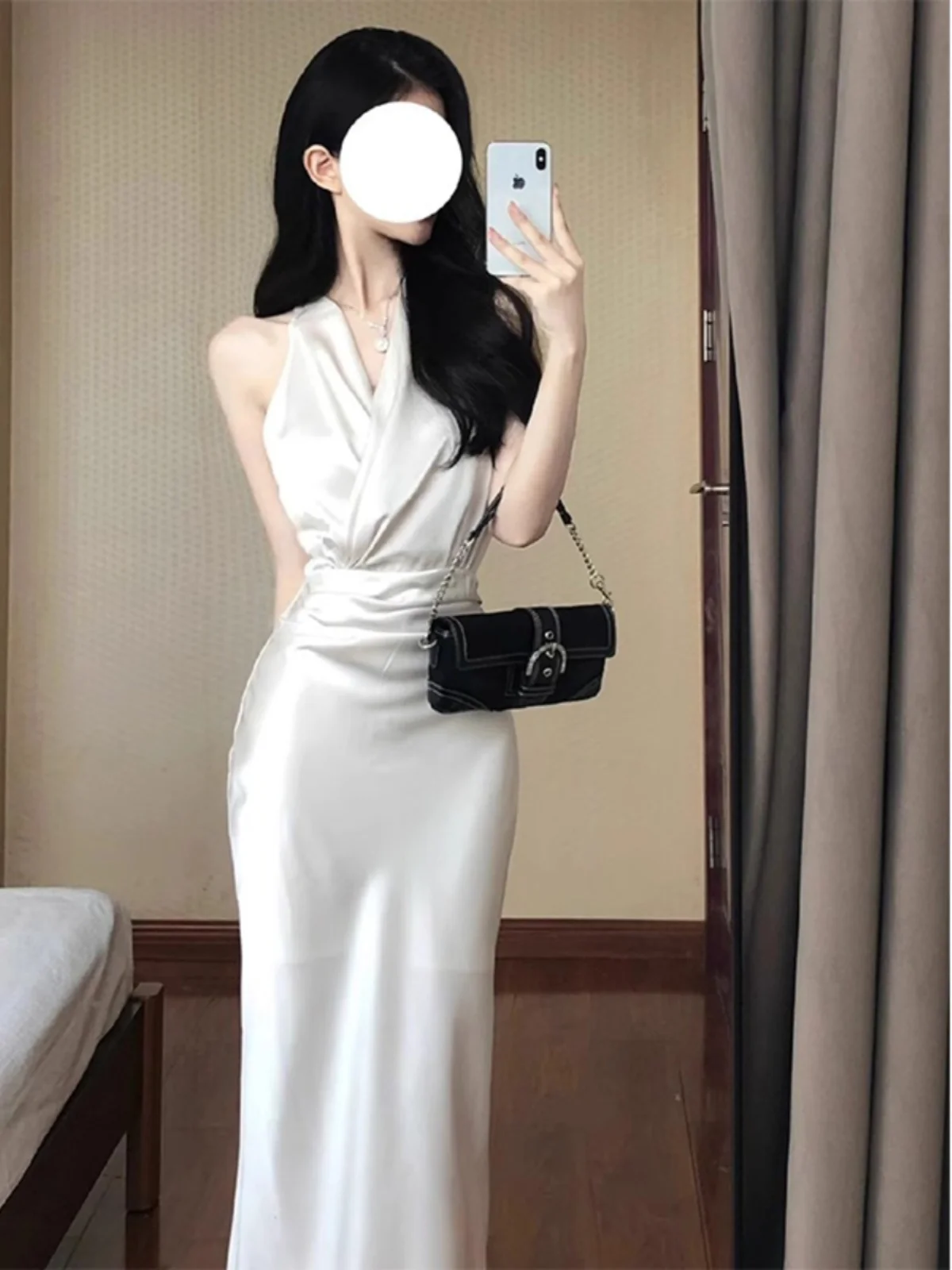 

Элегантная атласная юбка Neline Dr с высокой талией, длинная, на молнии, для дня рождения, свадьбы, помолвки, вечеринок и ужинов