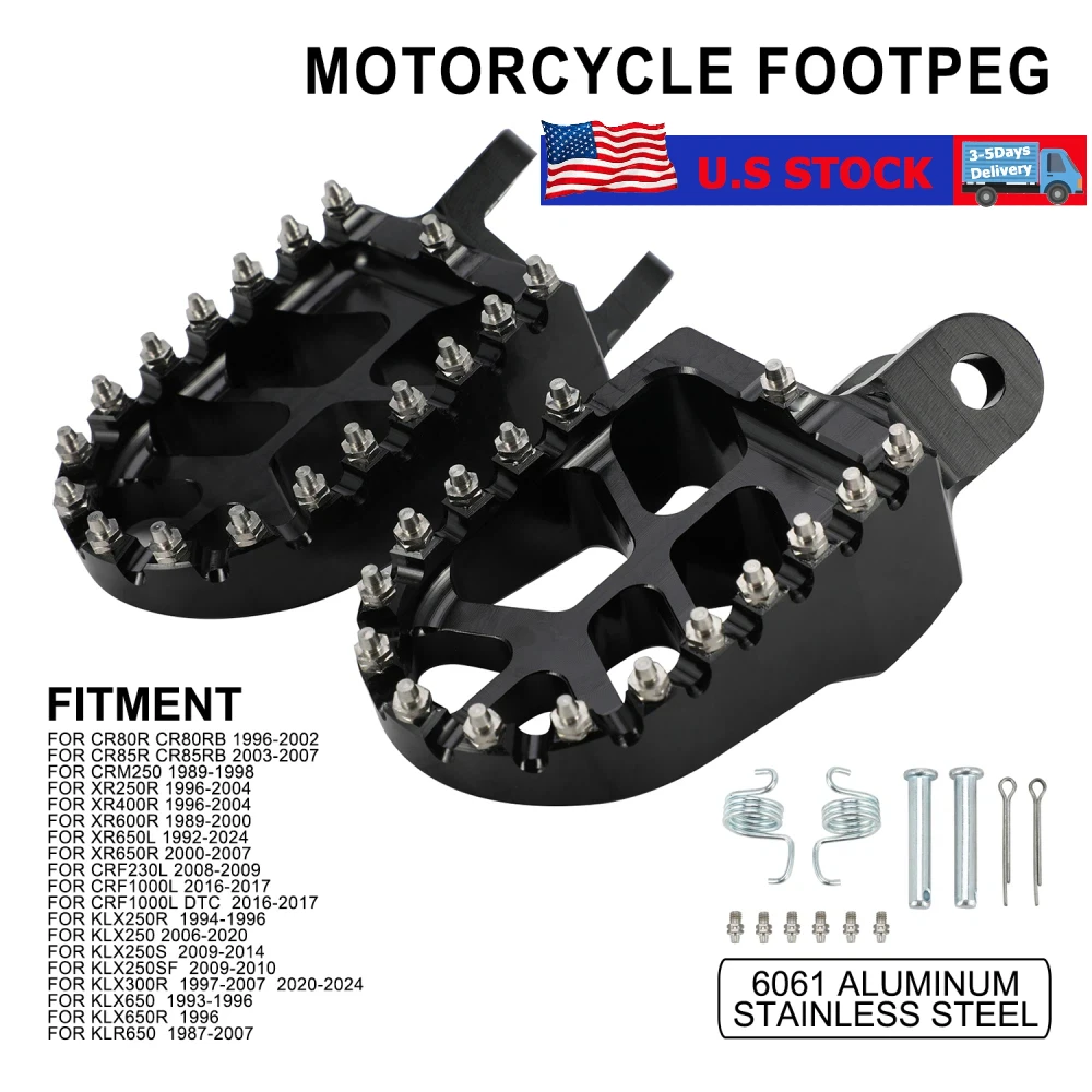 

Footrest Footpegs Foot Pedal Foot Pegs For Honda CR 80 85 CRF1000L CRF 1000 L DTC 2016 2017 XR250 XR400 XR650 KLX KLR 2020 CNC
