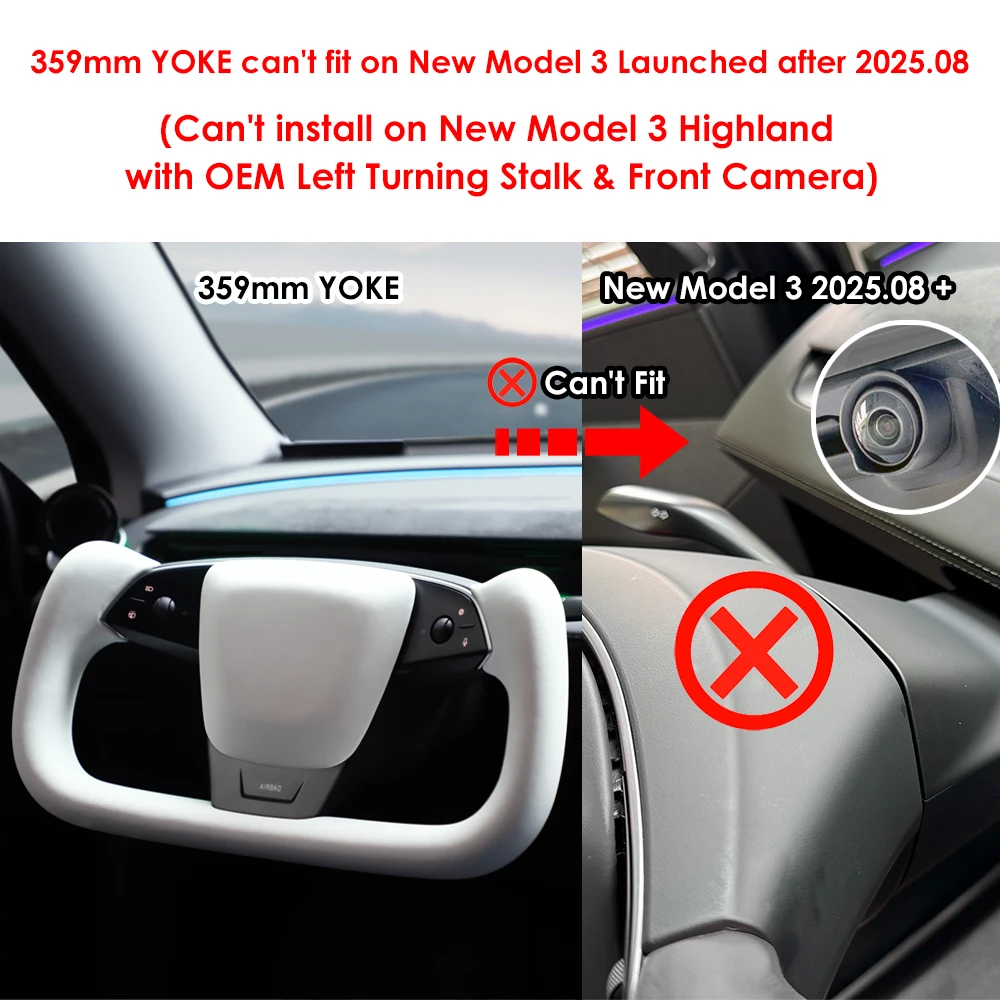 Nieuwe Gen2 359mm Juk Handvat voor Nieuw Model Y Juniper YOKE Verwarming Stuurwiel Model-X-Stijl voor Tesla Model 3 Highland