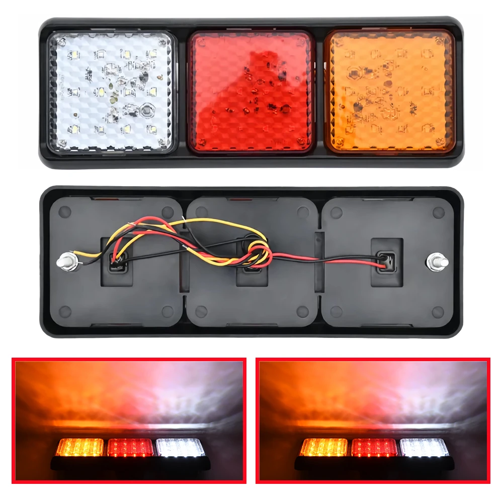 

2Pcs Tractor Rear Light 12V 24V LED Trailer Taillights Truck Tail Light Position Stop Turn Signal Reverse Lamp Van Back Light