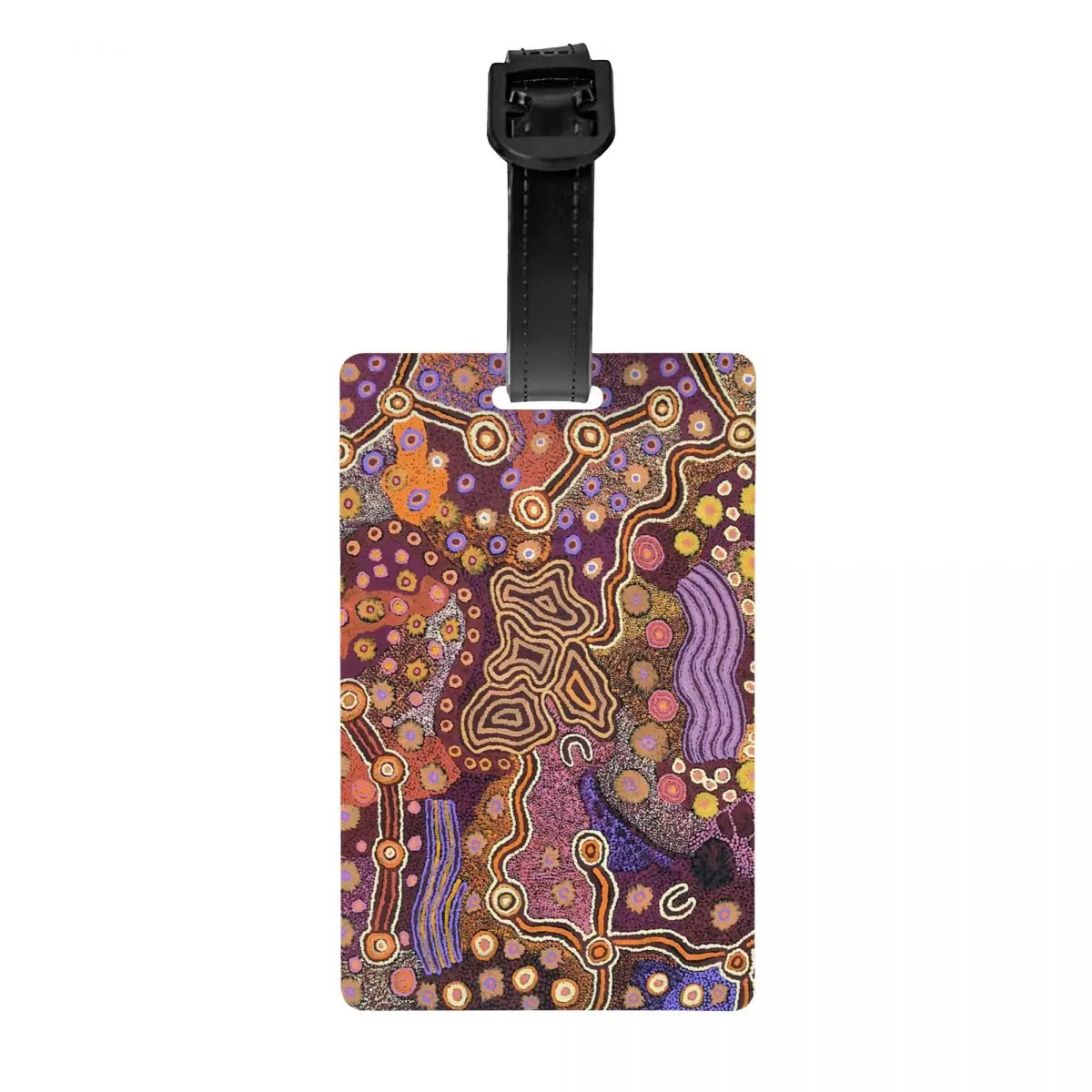 Custom Australian Aboriginal Art Luggage Tag for Travel Suitcase Privacy Cover Name ID Card