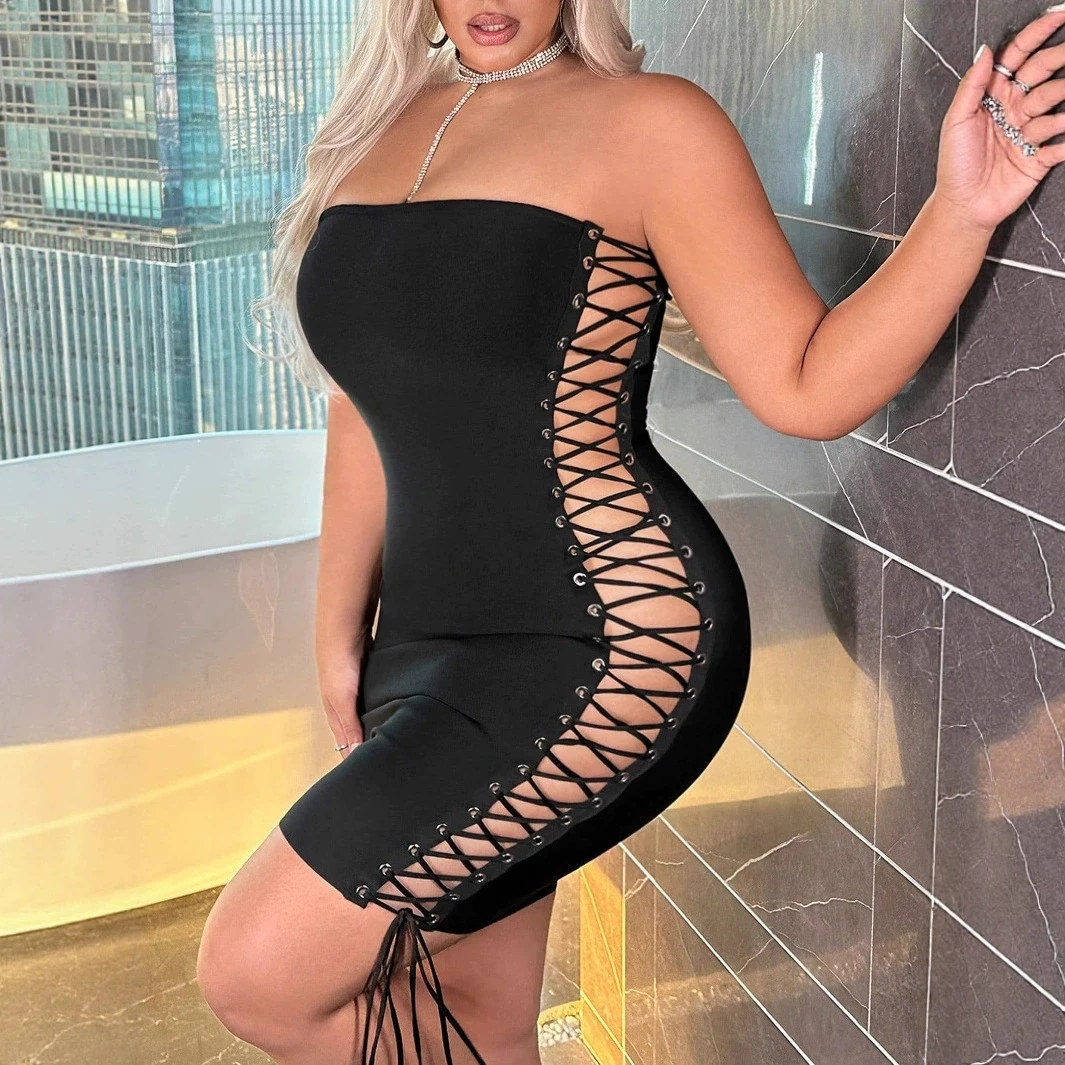 

Hollow tight dress women's summer 2025 new lace dress sleeveless dress-GZXX1474