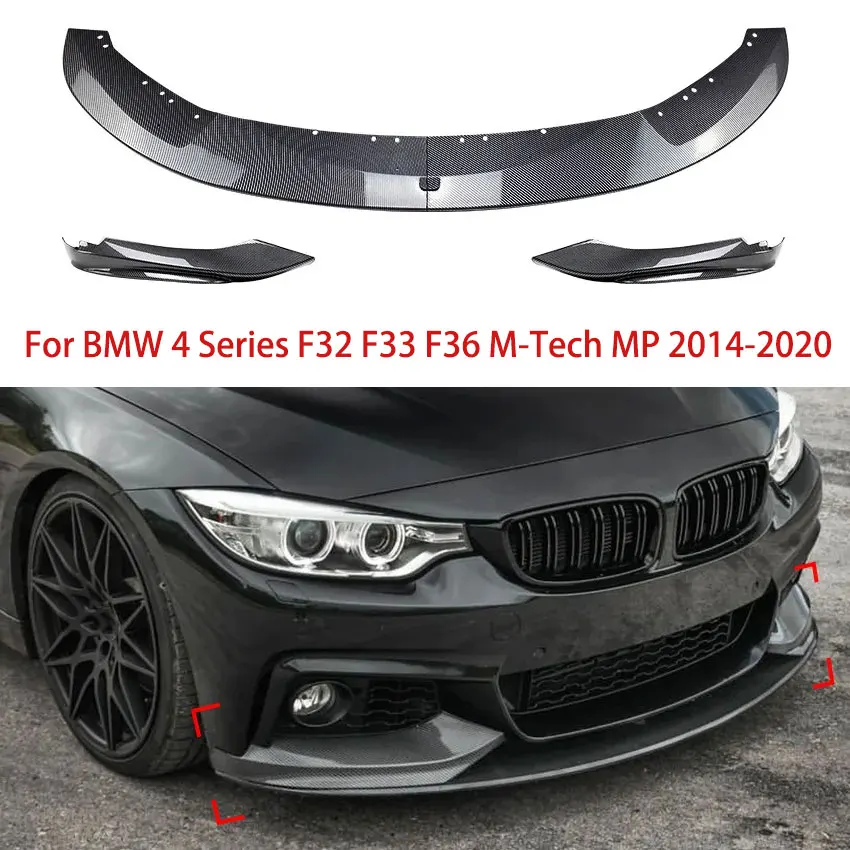 

For BMW 4 Series F32 F33 F36 M-Tech MP 2014-2020 Car Front Bumper Lip Front Corner Set Spoiler Splitter Diffuser Body Guard Kit