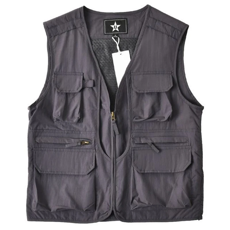 Summer New Outdoor Vests Men Utility US Tactical Multi-pocket Vest Techwear Outdoor Hiking Fishing Photography Safari Cargo Vest