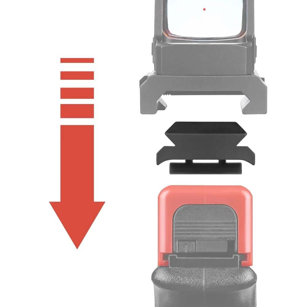 Optic Red Dot Sight Mounting Plate Rail fit for Glock Model G17 19 20 21 22 26 42 43 aluminum alloy Picatinny Rail width 25.57mm