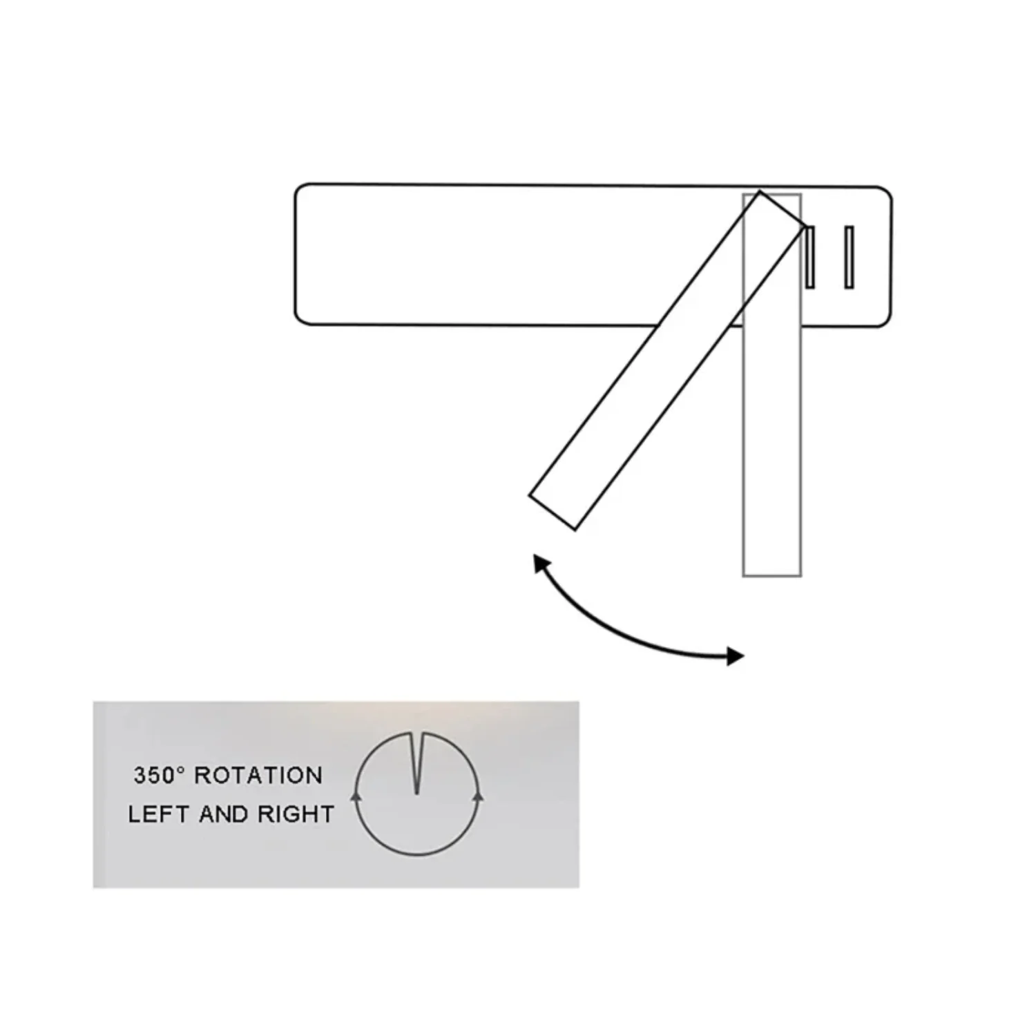 LED Wall Lamp Reading Light  Bedroom Hotel Headboard Night Book Lamp Rotation Bedside Wall sconce with 3W Spot Led Light