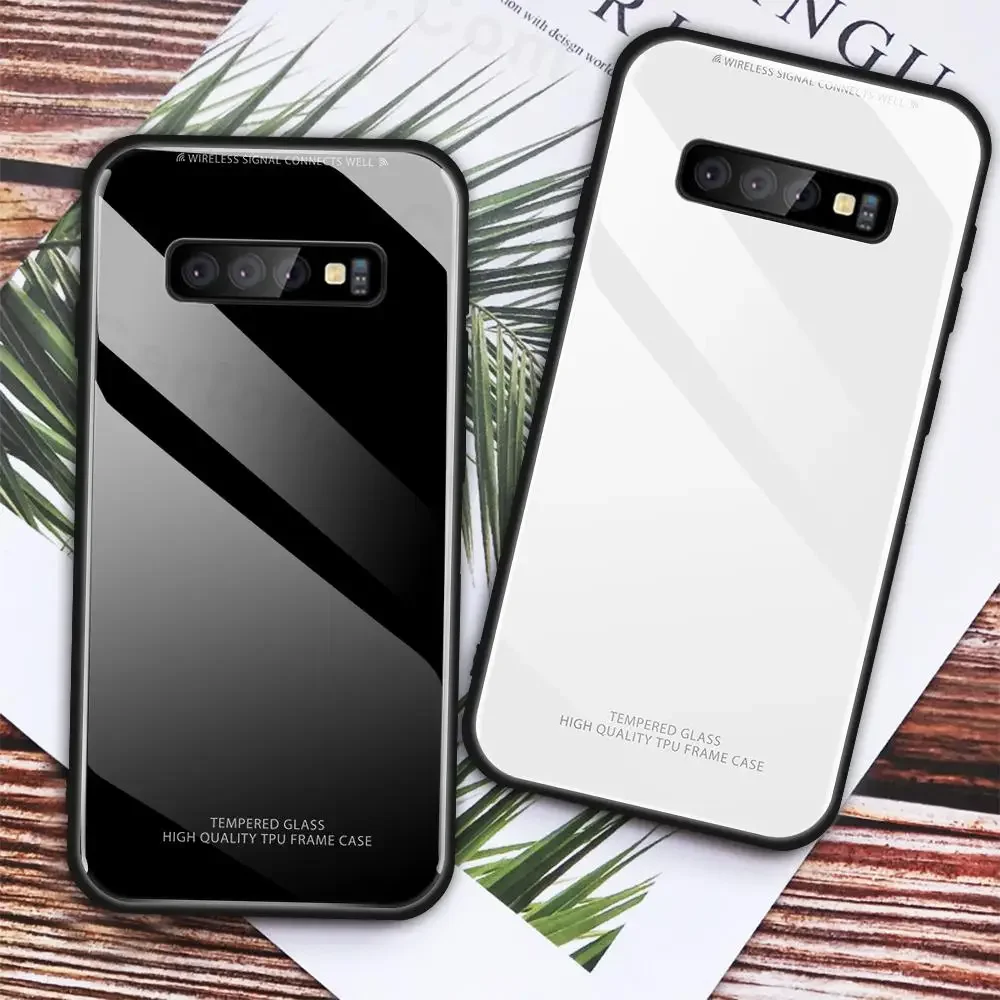 Tempered Glass Case For Samsung Galaxy S10 Plus S10E S10 Case Gradient Glass Cover Back Protective Shell S 10 S10E S10e Capa