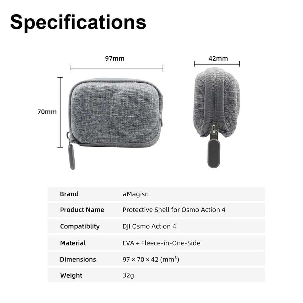 Mini funda protectora de viaje de carcasa dura, bolsa de almacenamiento de Shockprooof, bolsa de palma para DJI Osmo Action 4/3, estuche de transporte