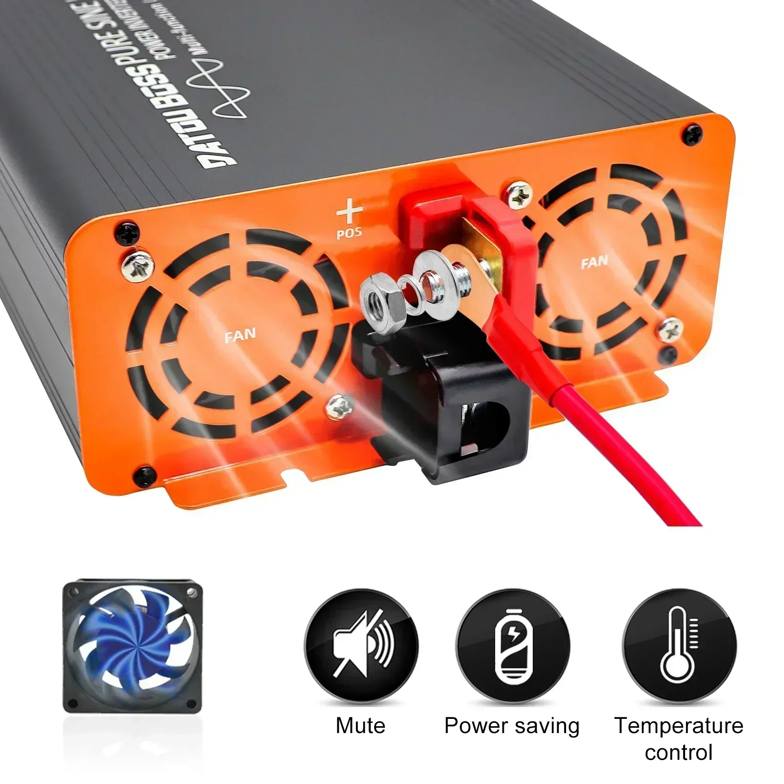 DATOUBOSS PSW Inverter 12v 220v 2000w DC 12V 24V 36V 48V 60V to AC 110V-220V Peak Power 4000W Internal Heat Dissipation TypeC