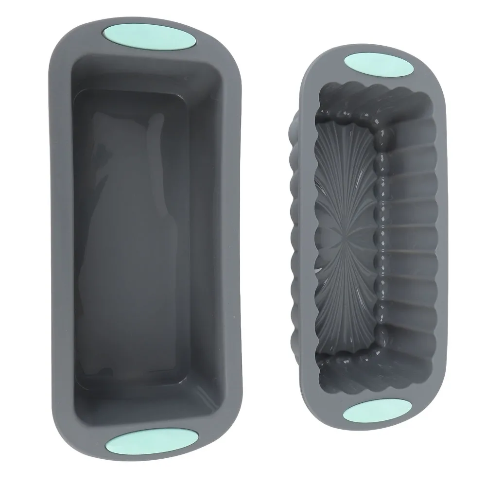2PCS Food Grade Silicone Silicone Loaf Pan Rectangular Shape Non Stick Surface Cake Pan Easy Release Oven Safe Bakeware