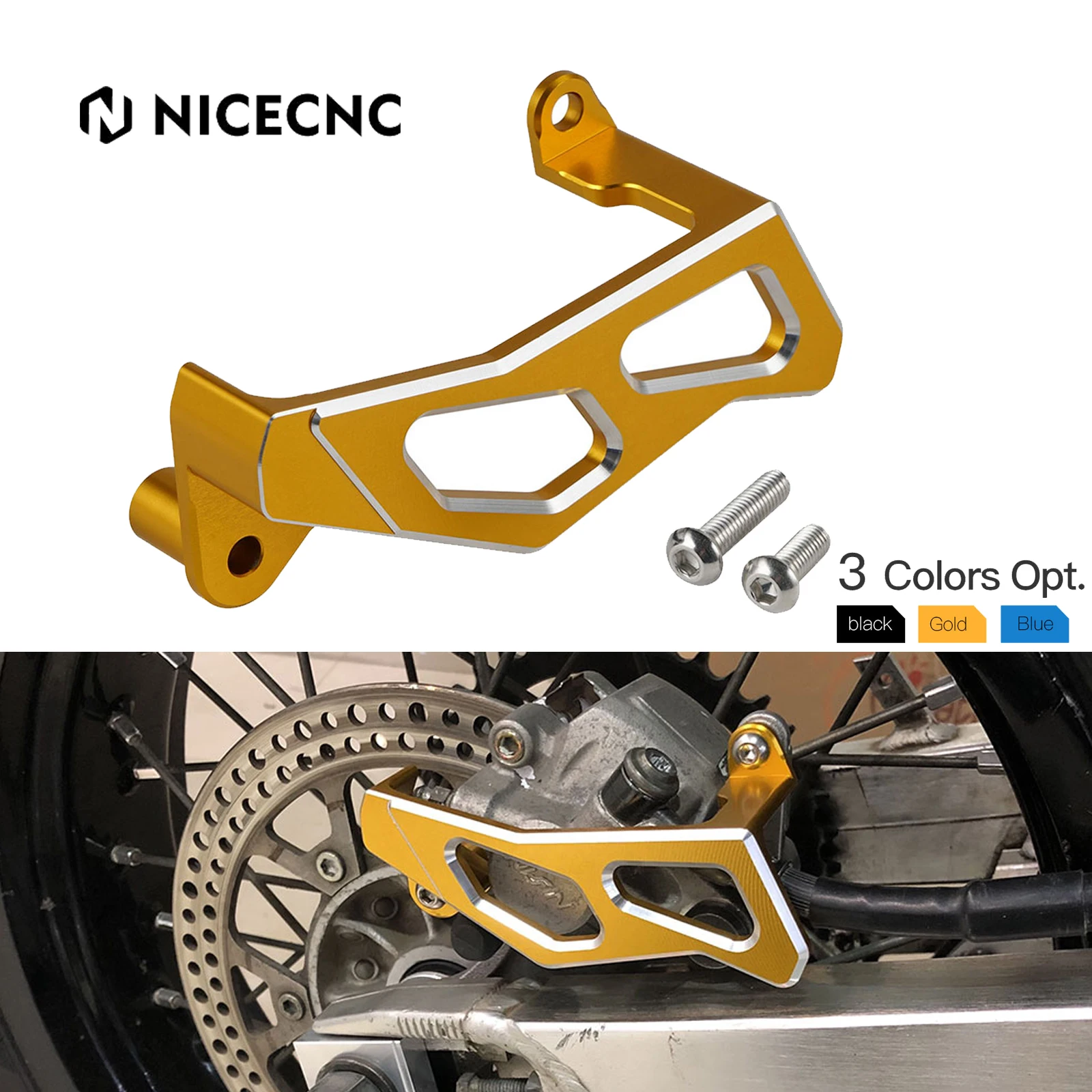 

For Suzuki DRZ400SM 2005-2024 2023 2022 2021 DR-Z400SM NICECNC Motorcycle Rear Brake Caliper Guard Cover Alumininum Accessories