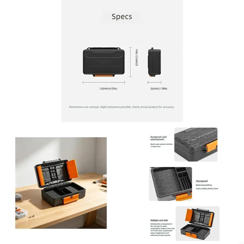E1PF Camera Battery and Card Storage Box for Outdoor Carry Duties