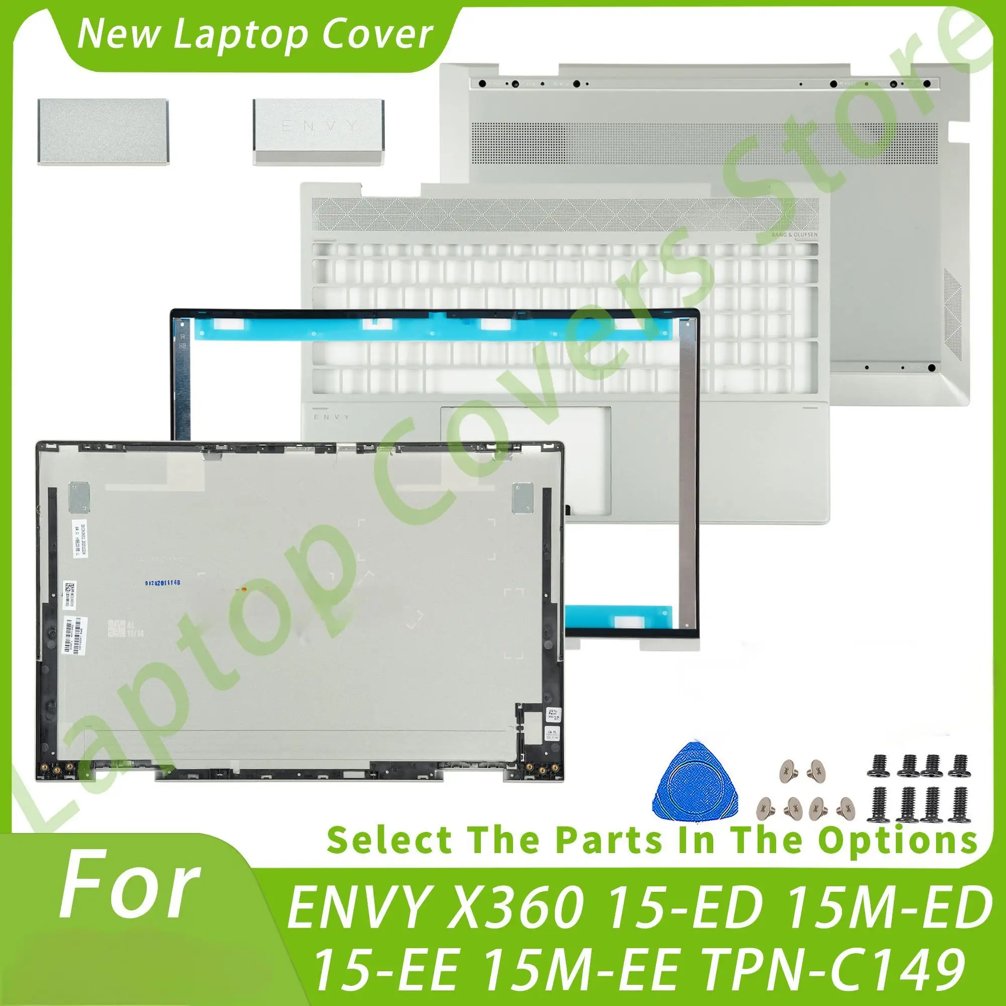 

Parts For ENVY X360 15-EE 15M-EE 15-ED 15M-ED TPN-C149 New Lid METAL Front Bezel Palmrest Bottom Silver Replace L93203-001