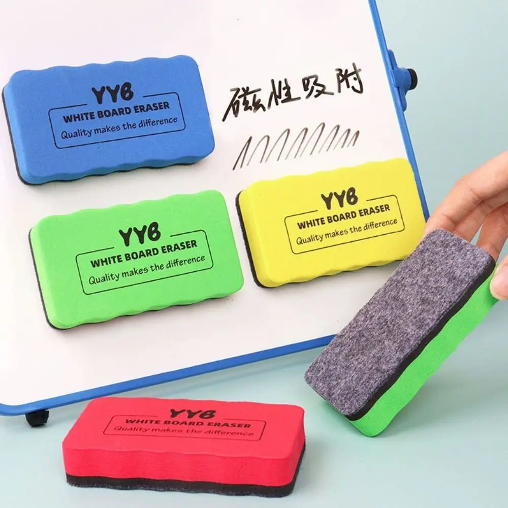 Borrador de pizarra magnética EVA, limpiador de pizarra blanca rectangular sin rastro, superficie de fieltro, marcador de toallita en seco de gran tamaño para escuela, 8 Uds.