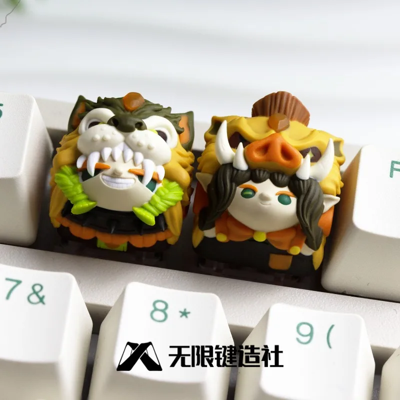 Twelve Zodiac Themed Anime Keycaps Mechanical Keyboards Resin Customized Keycaps PC Gaming Keyboard Accessories Gifts Collect