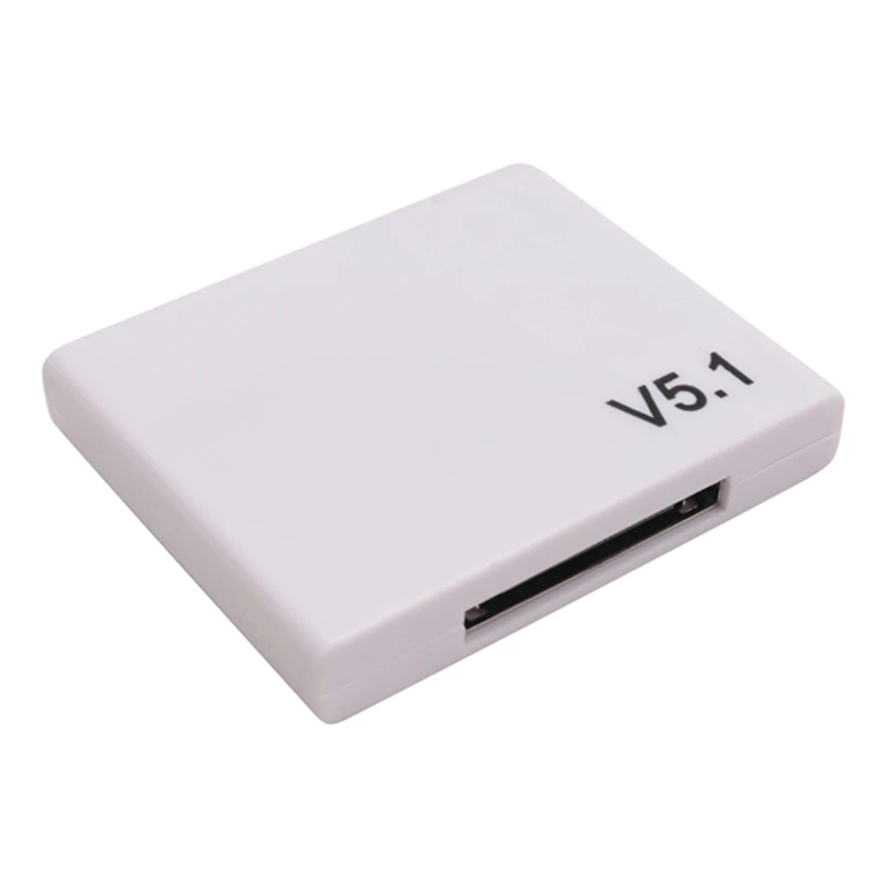 ●30 Pin Bluetooth 5.1 Audio Receiver A2DP Music Mini Wireless Adapter for 30Pin Jack Analog Speaker White