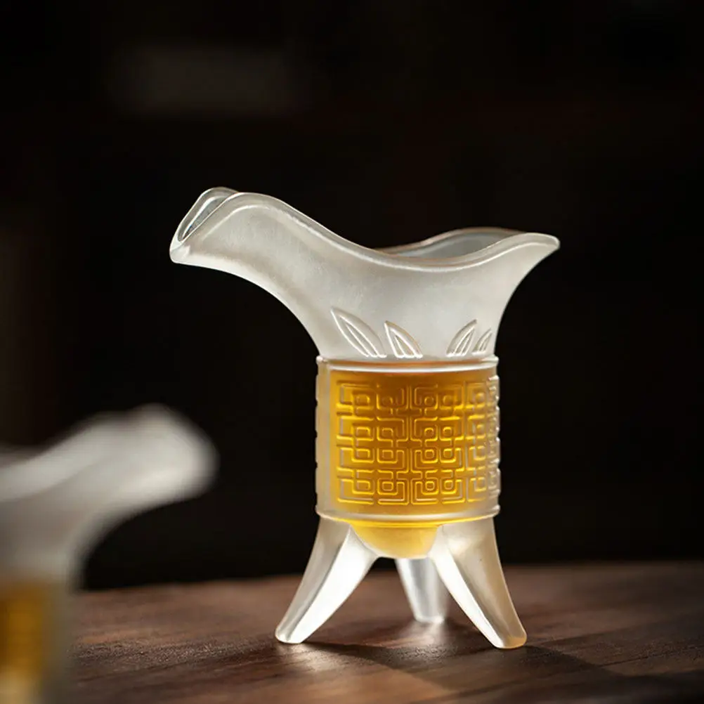 Vaso de Vidrio Estilo Retro, Artesanía Exquisita, Copa de Vino para el Hogar, Superficie Pulida Transparente, Vajilla de Estilo Chino