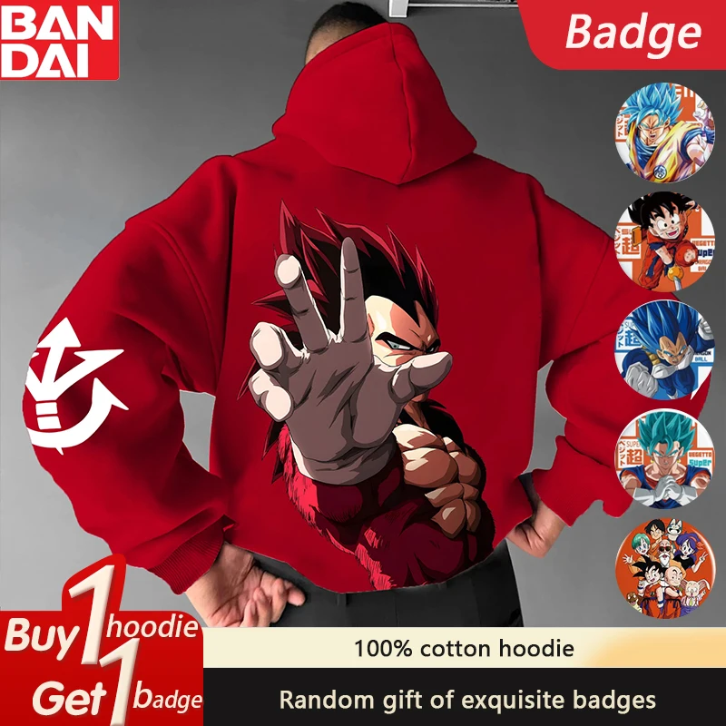 

Dragon Ball Hot Blood Anime Peripheral Hoodie 2025 Trend Men's and Women's Autumn and Winter Comfortable Loose Hoodie
