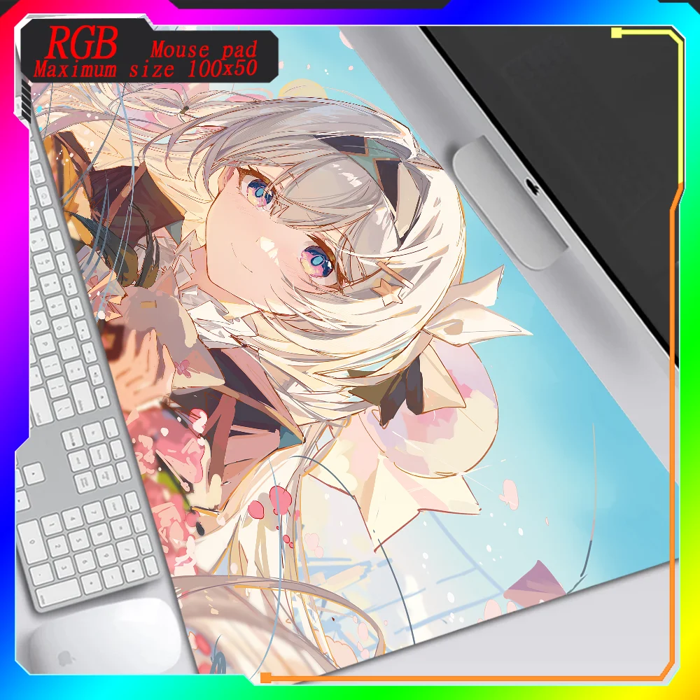 Honkai Star Rail Firefly HD MousePad para Gamer, Japão Desk Mat, Acessórios de escritório, PC Cabinet Keyboard, Gaming Mats, XXL, Grande