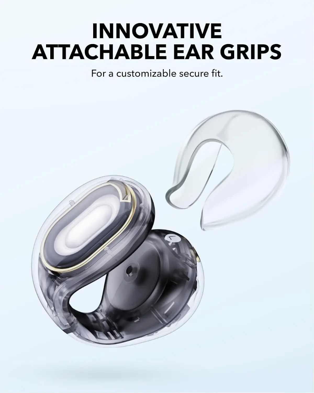 سماعات أذن Soundcore C30i من Anker ذات الأذن المفتوحة، تصميم ذو غلاف ثابت، برامج تشغيل كبيرة للصوت الشفاف IPX4 المقاوم للماء