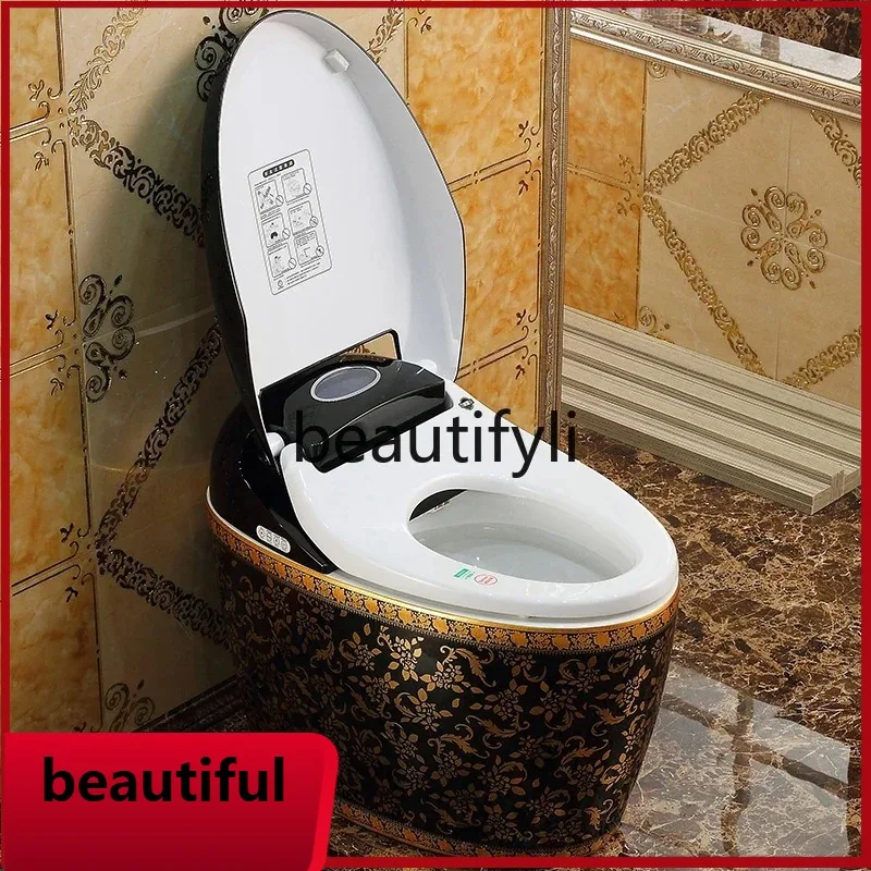 

F156 European gold integrated smart black toilet color claical toilet seat instant automatic flip drying