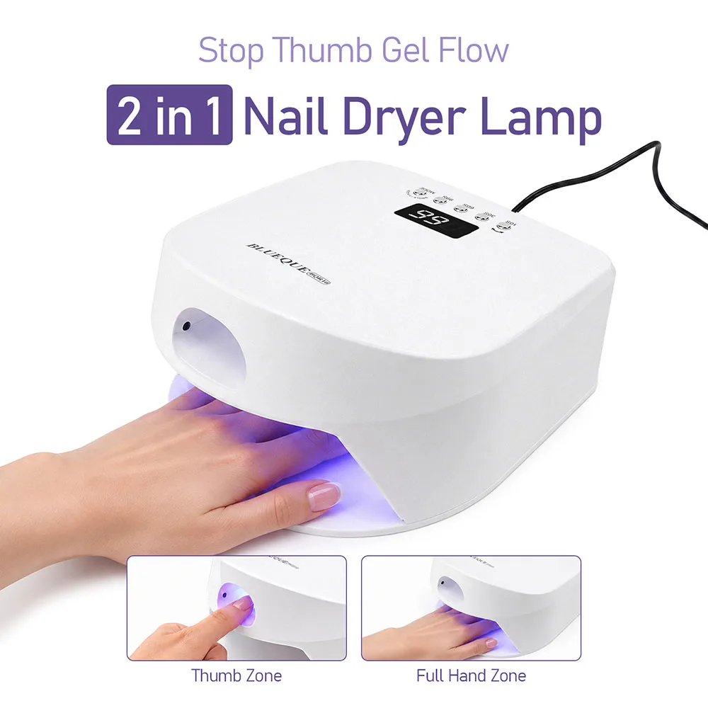2‑in‑1 UV LED Nail Dryer Lamp Smart Auto Sensor Gel Nail Light for Single Thumb Full Hand Foot Home Salon Manicure