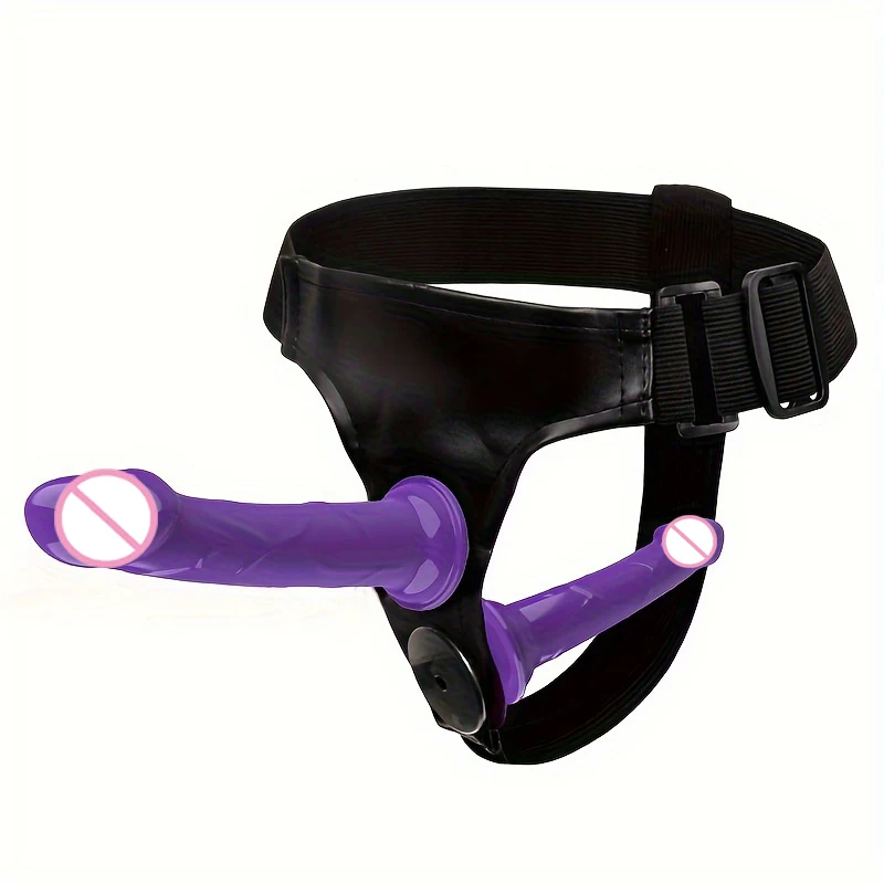 Doppel Penis Realistischer Dildo Strapon Ultra Elastischer Harness Gürtel Strap on Big Dildo Erwachsene Sex Spielzeug für Frau Lesben Sex Spielzeug