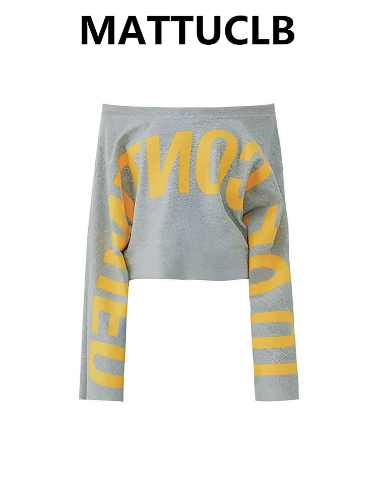 

Autumn Winter Women's Crop Top Long Sleeve Design Slash Neck Gyaru T-Shirts Shoujo Korean Fashion Y2k Tees 2000s High Street New