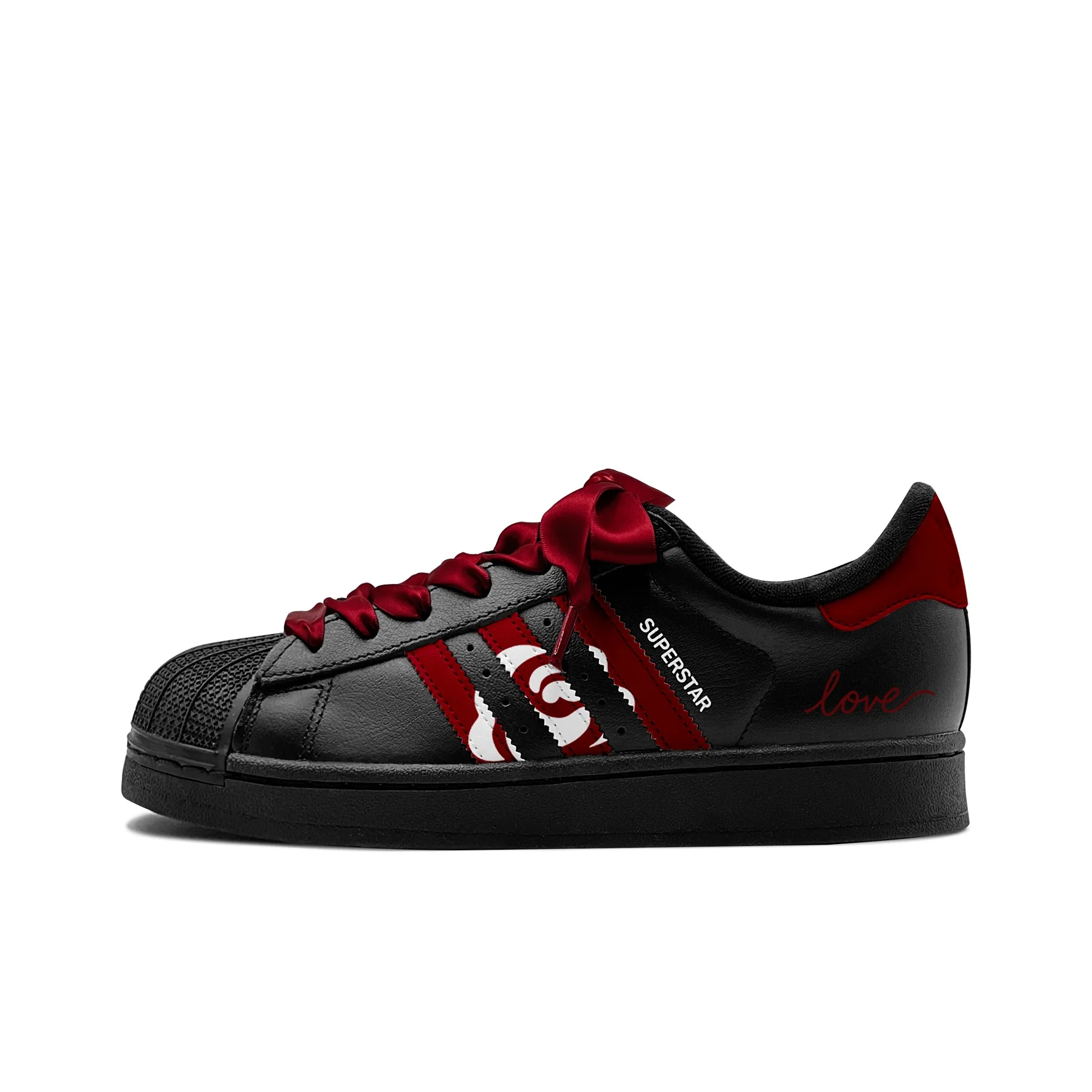 Adidas Originals Superstar 2 Couple's, Romantic Favor, Fiery Rose Love, Fashion Individual, Unique Charm Low top