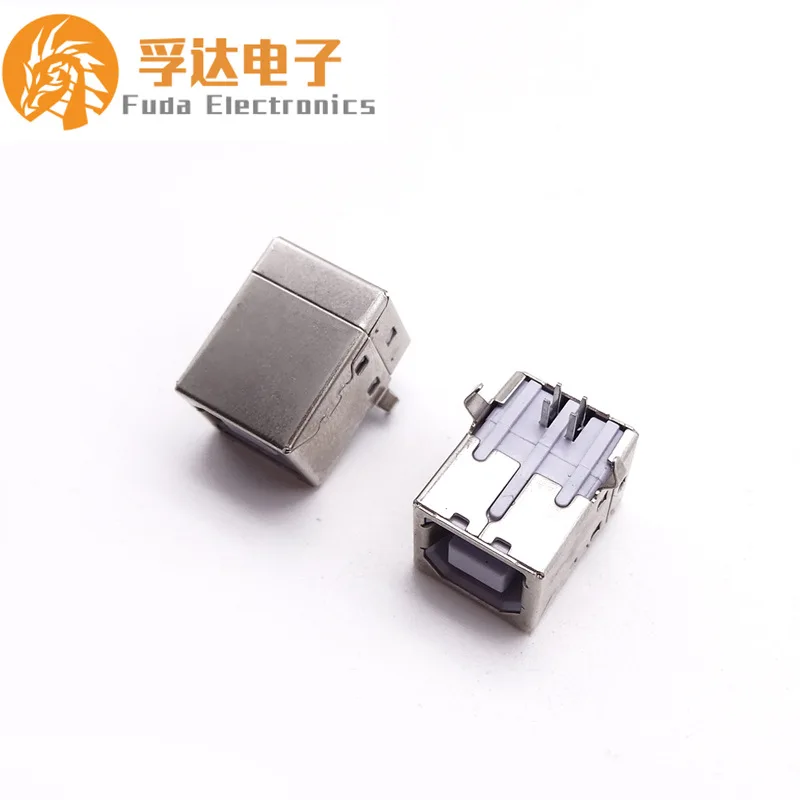 For USB b female seat BF90 degree plug board curved foot, printer socket B female 90 degree plug board