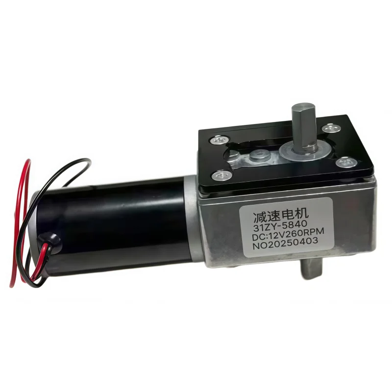 5840-31ZY Turbine Worm Self-locking Double-Output Shaft Reducer Motor with Speed Regulator, Bracket, Adjustable Power Supply