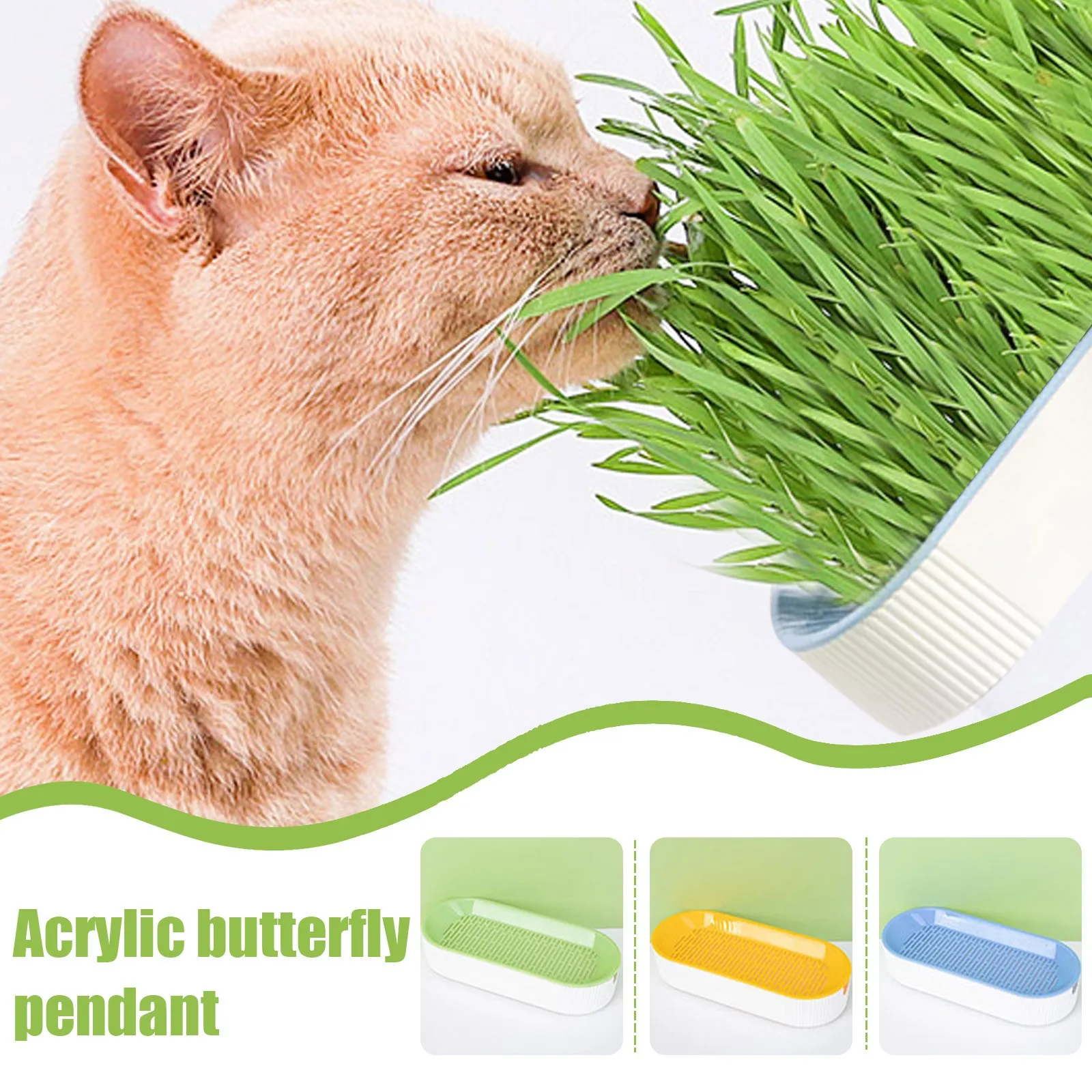 Bandeja para vivero, bandeja para germinación de semillas, juego de cultivo de césped para gatos, en capas, felino, sin suelo, práctico juego de hierba para gatos, 3 estilos, suministros para mascotas