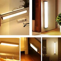 Veilleuses sans fil LED capteur de mouvement lampe USB Rechargeable magnétique pour armoire chambre placard cuisine allée Tube détecteur ampoule 5