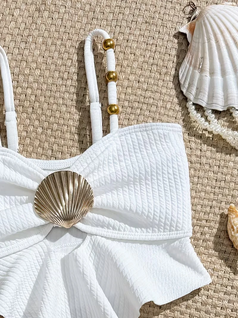 2026 Niedlicher Badeanzug mit Rüschensaum für Mädchen, Sommer-Strand-Schwimmanzug, 2-teiliger Tankini für Babymädchen, 2-teilige Badeanzüge, 4 bis 7 Jahre – Detail 4