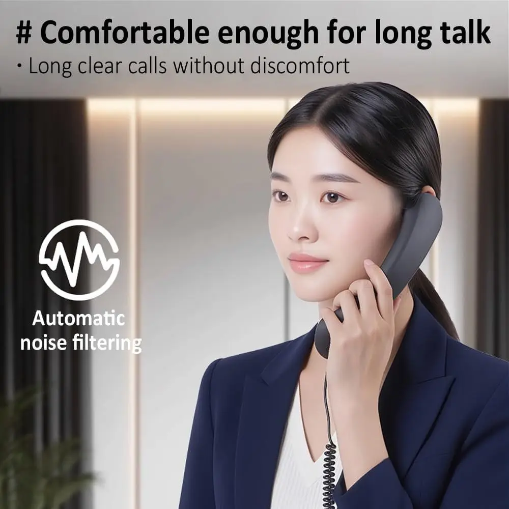 New with Microphone Phone Handset Type-C Telephone Style Landline Handle Receiver Tangle Free Wire Handheld Cell Phone Receiver