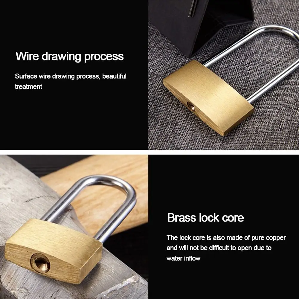 Mini Hardware Copper Padlock Small 3Keys Copper Lock Security Tool Locker Case Supply