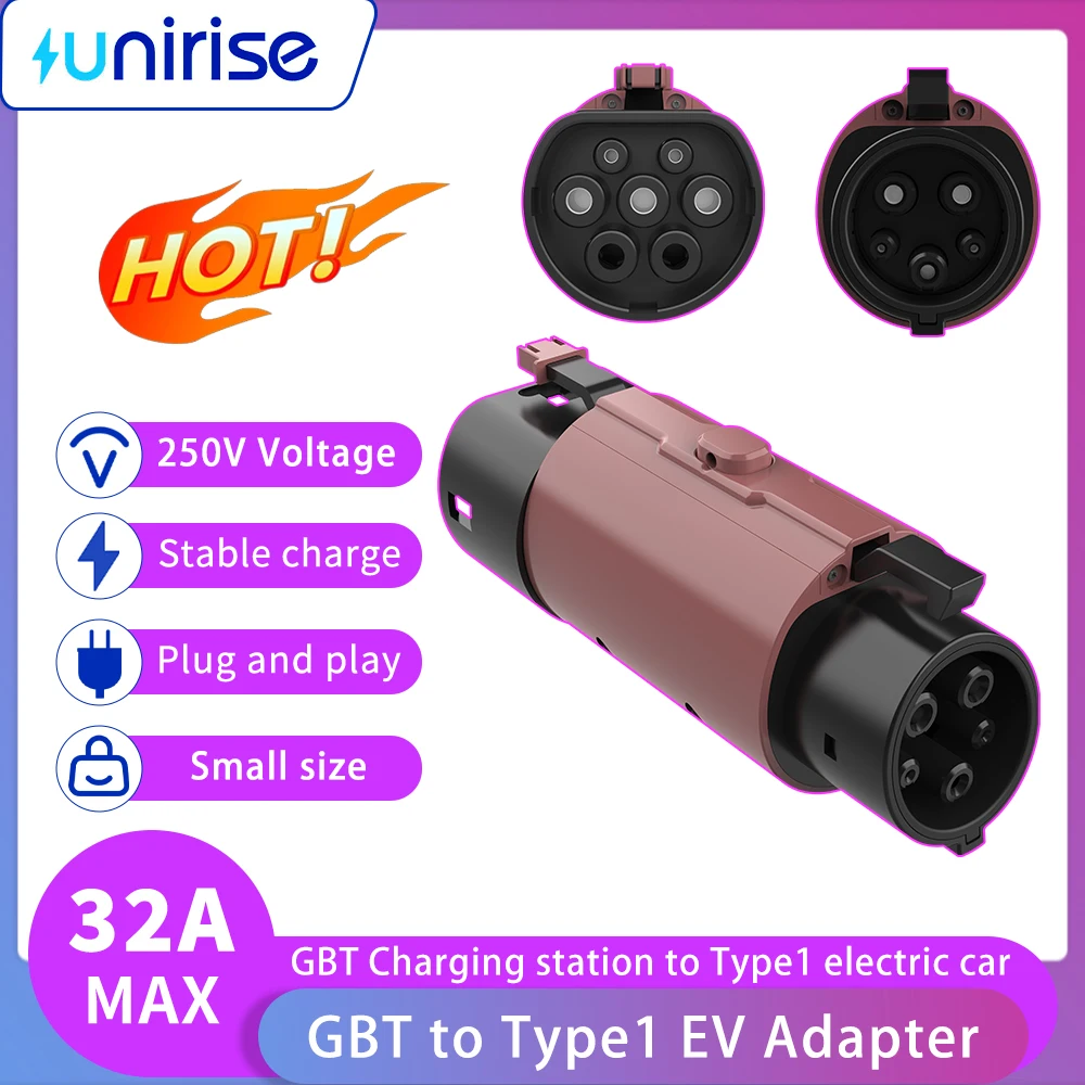 

GBT to Type1 Adapter 32A With safety lock buckle Converter 7KW for Charging Station GBT to Type1 Ford GM electric car EV Adapter