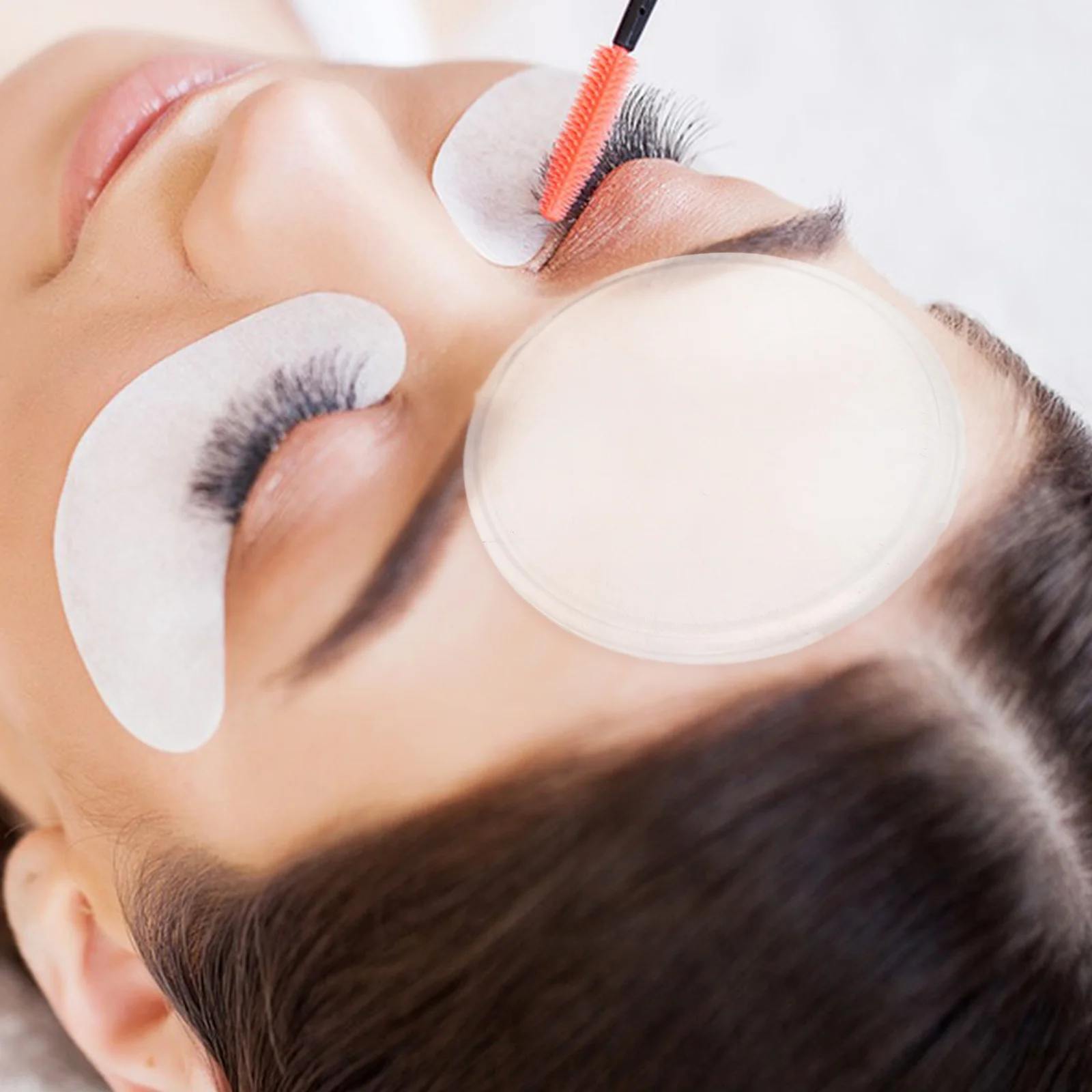 5 pezzi cuscinetti per ciglia in silicone antistatici cuscinetti per occhi rotondi trasparenti per estensioni delle ciglia set di strumenti per trucco facile da pulire supporto per ciglia in silicone