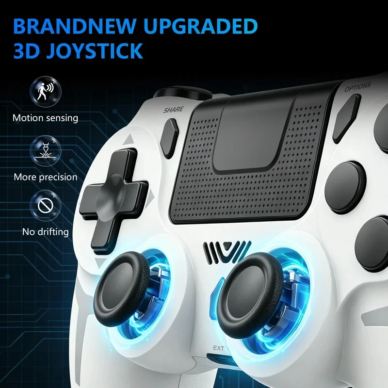 GAMINJA Wireless Gamepad 6-axis Gyroscope Dual Vibration With Touch Pad For PS4 PS3 Console Computer PC Bluetooth Controller