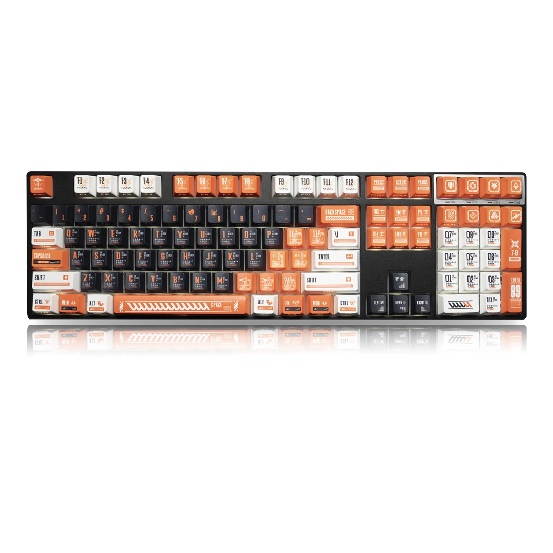 Imagem -06 - Lado Gravado Keycaps para Teclado Mecânico do Jogo Lado Gravado Perfil Cereja Pbt Sublimação Térmica Laranja