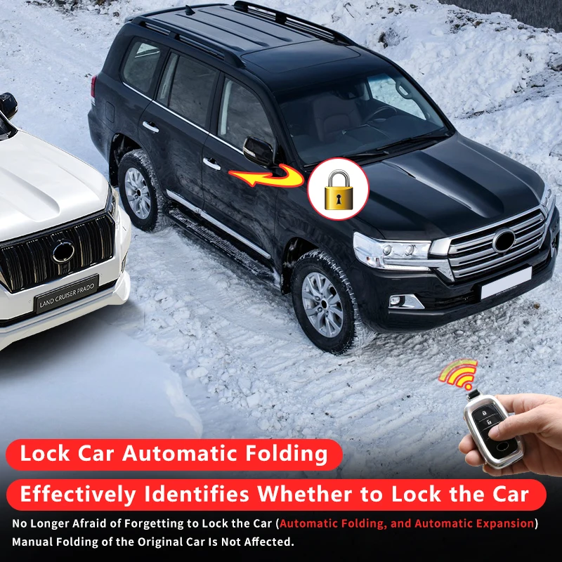 For Toyota Land Cruiser 200 Lc200 Fj200 2008-2021 2020 Interior Accessories Lock Car Automatic Folding and Expansion of Mirror