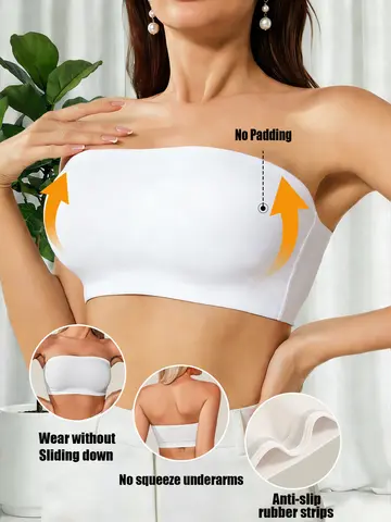 Sexy Strapless Bra Seamless Tube Top No Padding Traceless Bandeau Wireless Bralette Intimates Lingerie