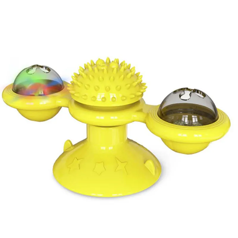 Cat spinning windmill toy light up spinning mint suction cups pet teeth grinding teeth cleaning cat chewing self high toys