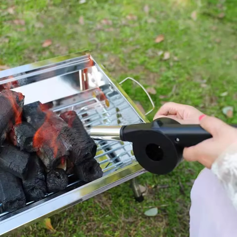 Hand BBQ Fan Outdoor BBQ Fan Air Blower For Barbecue Picnic Manual Crank Grill BBQ Fan Fire Bellows BBQ Tools