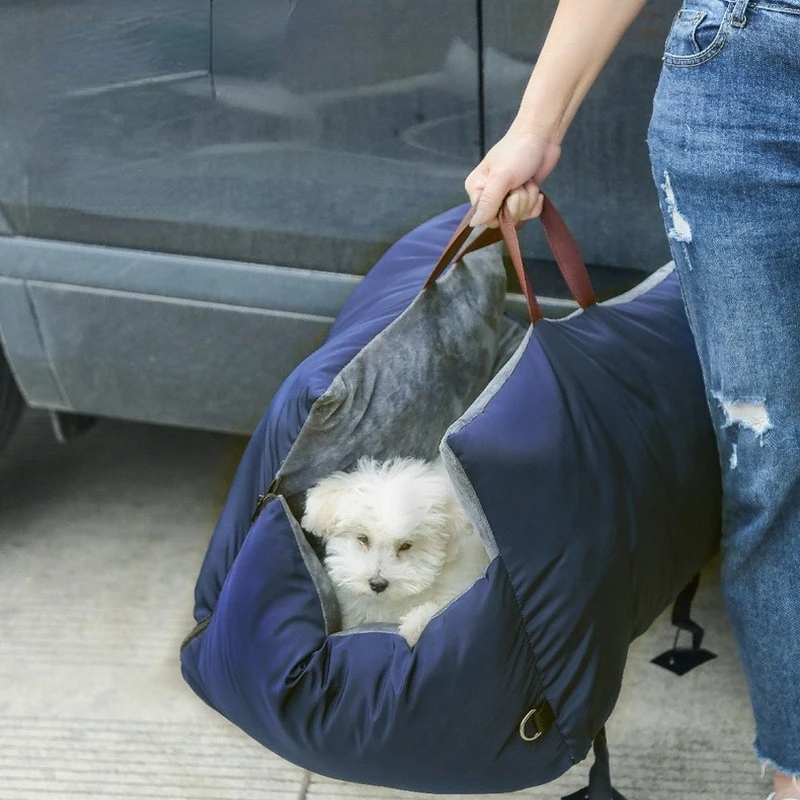 Asiento de coche grueso para mascotas, bolso de viaje desmontable y lavable, Ultra suave, portátil, cama de viaje para gatos y perros, suministros