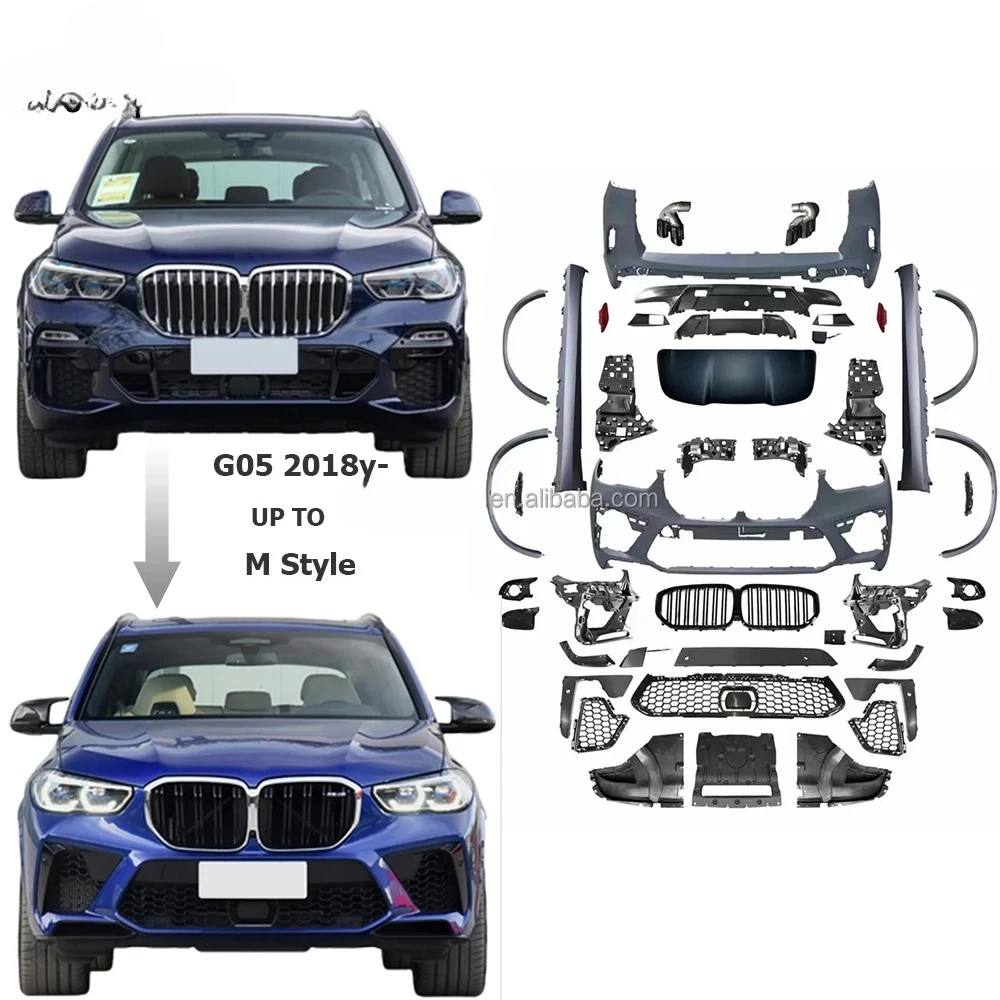 

X5 G05 to X5M Style Front Bumper Side Skirt Over Fenders Rear Bumper Full Set PP Material Body Kit Car Accessories Tuning Parts