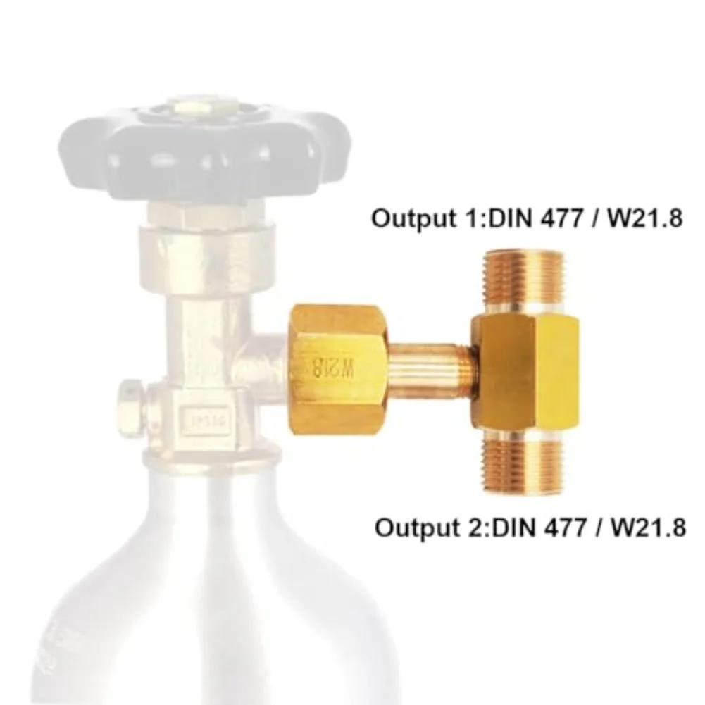 Distribution Adapter with W21.8-14 Inlet and Two for m22 14 Outlets for Use with Single Cylinder Multiple Device Setups